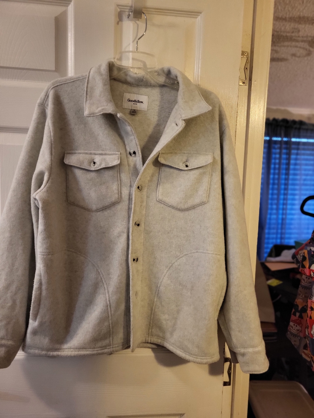 Mens Used Goodfellow & Co Light Cream Wool-Blend Shirt Jacket